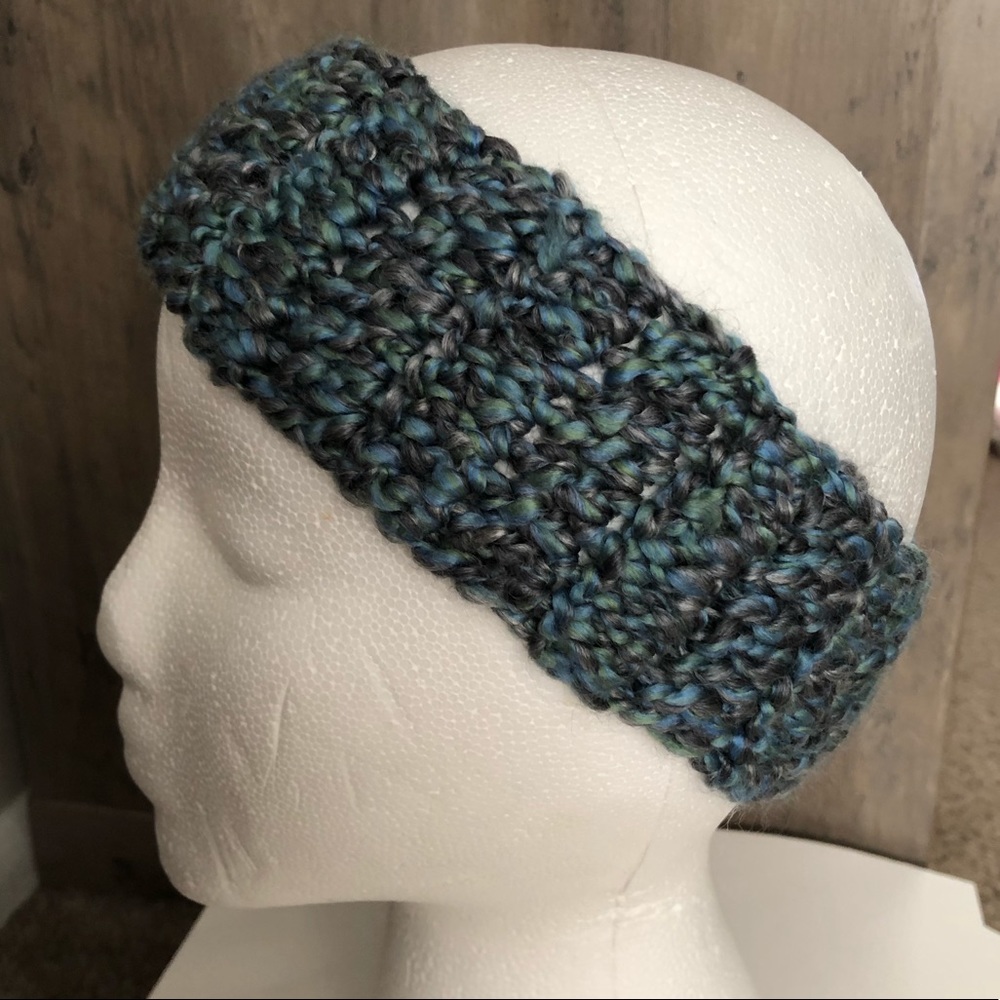 Crochet Ear Warmers - Blue/Teal